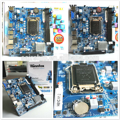 Intel lga 1155 motherboard h61chipset motherboard supports ddr2 memory support i3 i5 i7 of 3rd Gen